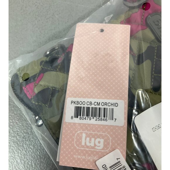 Lug Peekaboo Camo Orchid Unisex Crossbody Bag in Pink Canvas with Camouflage Pat - Picture 1 of 8